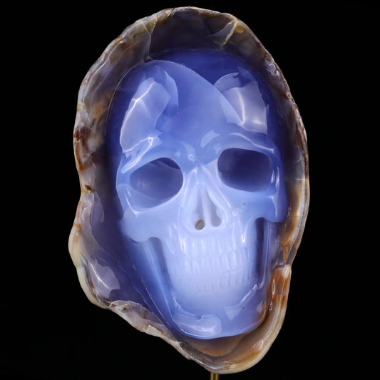 Blue Chalcedony Skull