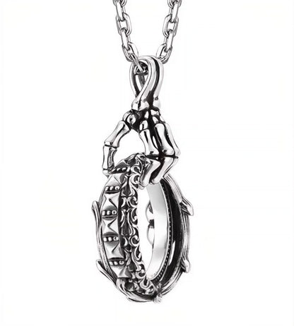 Eternal- Skeleton Hand Pendant Carved from 925 Sterling Silver