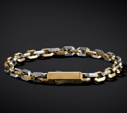Two-Tone 925 Sterling Silver Bracelet