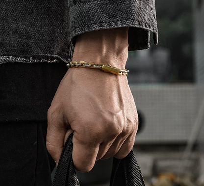 Two-Tone 925 Sterling Silver Bracelet
