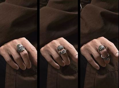 Venom Morph Ring-  925 Sterling Silver Convertible Helmet
