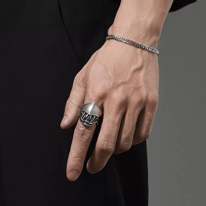 Venom Morph Ring-  925 Sterling Silver Convertible Helmet